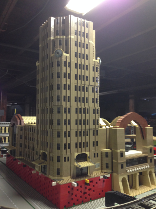 Illustration for article titled This all-LEGO train depot proves that everything really is awesome.